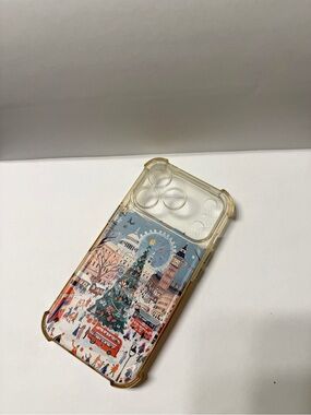Clear Protective Phone 15 Pro Case with London Holiday Scene - Transparent